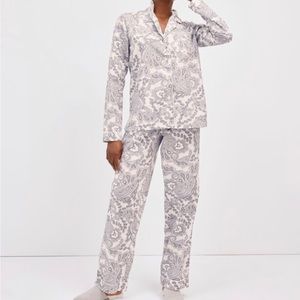 Haven Well Within Organic cotton poplin Gray paisley pajama set